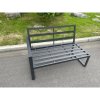 Fimous Aluminum Outdoor Garden Furniture Single Arm 2 Seater Sofa With Seat And Back Cushion Right Side Dark Grey