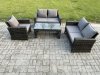 Fimous 4pcs Rattan Outdoor Garden Furniture Sofa Set Table & Chairs Dark Grey Mixed