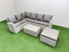 Fimous 7 Seater Garden Outdoor PE Rattan Furniture Set Rattan Garden Sofa Set with Oblong Coffee Table Light Grey Mixed