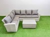 Fimous 6 Seater Garden Outdoor PE Rattan Furniture Set Rattan Garden Sofa Set Light Grey Mixed