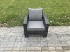 Fimous Rattan Garden Furniture Set 7 Seater Patio Outdoor Lounge Sofa Chair Set with Rectangular Coffee Table 2 Small Footstools 2 Side Tables Dark Grey Mixed