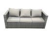 Fimous Rattan Garden Furniture Sofa Set with Coffee table Armchair 2 Side Tables 2 Small Footstools Dark Grey Mixed
