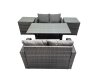 Fimous 4 Seat Outdoor Wicker PE Rattan Garden Furniture Set Dining Table Sofa Sets with 2 Side Tables Dark Grey Mixed