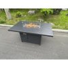 Fimous Aluminum Fire Pit Dining Table Gas Heater Garden Furniture Accessory Patio Dark Grey Without Glass