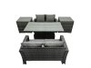 Fimous Outdoor Love Sofa Set 4 Seat Rattan Garden Furniture Set with Adjustable Lifting Dining or Coffee Table Dark Grey Mixed