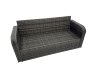 Fimous 13 Seater Garden Outdoor Rattan Furniture Set Rattan Sofa Oblong Dining Table with Side Table 4 Footstools Dark Grey