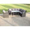 Fimous 7 Seater High Back Rattan Garden Furniture Set Corner Sofa With Oblong Dining Table And Chair Set