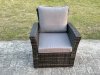 Fimous 7 Seater Outdoor Furniture Garden Dining Set Rattan Corner Sofa Set with Square Coffee Table Armchair Dark Grey Mixed