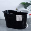 Fimous Bathtub for Adults, Soaking Bathtub for Hot Bath and Ice Bath Freestanding Bath Tub Black