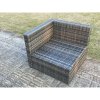 Fimous Outdoor Rattan Single Arm Corner Sofa Chair Garden Furniture With Seat and Back Cushion Dark Grey Mixed