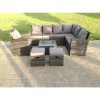 Fimous 9 Seater High Back Rattan Garden Furniture Set Corner Sofa With Square Coffee Table Stools With Chair