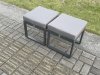 Fimous Aluminium 11 Seater Garden Furniture Outdoor Set Patio Lounge Sofa Gas Fire Pit Dining Table Set with 2 Small Footstools Dark Grey