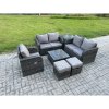Fimous 7 Piece Garden Furniture Sets 7 Seater Outdoor Patio Furniture Set Weaving Wicker Rattan Sofa Chair and Table with Side Table 2 Small Footstools