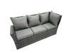 Fimous 9 Seat Poly Rattan Outdoor Patio Oblong Coffee Table Corner Sofa Set with 2 Big Stool Chair for Garden Backyard Dark Grey Mixed