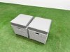 Fimous 7 Seater Outdoor Love Sofa Set Rattan Garden Furniture Set with Rectangular Dining Table 3 Footstool Side Table Light Grey