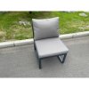 Fimous Aluminum Outdoor Garden Furniture Armless Sofa Chair With Seat And Back Cushion Dark Grey