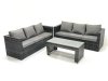 Fimous Garden Outdoor Rattan Furniture Set with Sofa Coffee table Dark Grey Mixed
