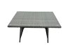 Fimous Rattan Dining Table Sofa Set with 2 Side Tables 2 Big Footstools Outdoor Garden Furniture Set Dark Grey Mixed