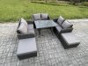 Fimous Garden Furniture Sets 8 Seater Rattan Furniture Manual Wicker Patio Sofa Patio Conversation Set with 2 Big Footstool Dark Grey Mixed