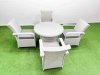 Fimous Wicker PE Rattan Garden Furniture Set Patio Outdoor 4 Chairs Plus Medium Round Table Set Light Grey Mixed