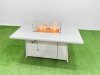 Fimous Outdoor Rattan Garden Furniture Set Patio 4 Chairs Plus Gas Fire Pit Table Sets Light Grey Mixed
