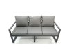 Fimous Garden Sofa Set Aluminium Furniture Rising Dining Tabe Set with 2 Chair Side Table Dark Grey