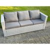 Fimous 7 Seater PE Wicker Light Grey Rattan Garden Corner Furniture Sofa Sets Outdoor Patio Furniture Big Footstool Coffee Table