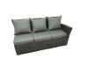 Fimous 9 Seat Poly Rattan Outdoor Patio Coffee Table Corner Sofa Set with 2 Big Stool Chair for Garden Backyard Dark Grey Mixed
