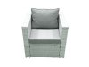Fimous Garden Outdoor Furniture Set 6 Seater Rattan Sofa Set with 2 Big Footstools Armchair 2 Side Tables Light Grey Mixed
