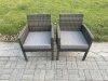 Fimous Outdoor Rattan Garden Furniture Set Gas Fire Pit Rectangular Table Sets Gas Heater with 6 Seater Dining Cahirs Dark Grey Mixed