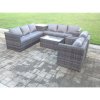 Fimous 8 Seater PE Wicker Outdoor Rattan Garden Furniture Sets Lounge Chair 2 Coffee Table