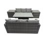 Fimous Rattan Garden Furniture Dining Set 6-seater Patio Height Adjustable Rising Lifting Table Sofa Set with 2 Side Table Dark Grey Mixed