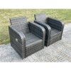 Fimous PE Rattan Garden Furniture Set Adjustable Chair Sofa Double Love Seat 2 Seater Sofa Lounge Set Square Coffee Table