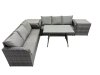 Fimous Garden Rattan Outdoor Furniture Set 6 Seater with 3 Seater Sofa 2 Side Table Dark Grey