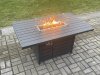 Fimous Aluminium Garden Furniture Outdoor Set Patio Lounge Sofa Gas Fire Pit Dining Table Set with 3 Armchair Dark Grey