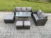 Fimous Garden Furniture Sets 6 Pieces Wicker Rattan Furniture Manual Wicker Patio Sofa Patio Conversation Set Dark Grey Mixed
