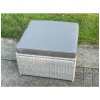 Fimous Light Grey Outdoor Rattan Garden Furniture Set Lounge Sofa Set 2 Coffee Table Big Footstool