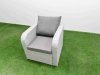 Fimous PE Wicker Rattan Furniture Sofa Sets with Oblong Coffee Table Love Sofa Reclining Chair 4 Stools Side Table Light Grey Mixed