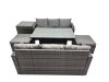 Fimous 8 Seat Outdoor Wicker PE Rattan Garden Furniture Set Dining Table Sofa Set with 2 Big Stool Side Table Dark Grey Mixed
