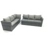 Fimous Outdoor Lounge Rattan Corner Sofa Set Garden Furniture with Small FootStools 6 Seater
