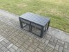 Fimous Outdoor Garden Rectangular Coffee table Aluminium Patio Tea Table with 2 Small Footstool for Balcony, Terrace,Swimming Pool Dark Grey