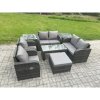Fimous 8 Piece Rattan Garden Furniture Set Outdoor Patio Sofa, Table and Chairs Garden Table Footstools Ideal for Pool Side, Balcony, Outdoor and indoor Conservatory Patio Set