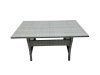 Fimous Outdoor Dining Table Sofa Set with Side Table Big Footstool Garden Furniture Set Dark Grey Mixed