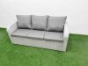 Fimous PE Rattan Garden Furniture Set Adjustable Chair Sofa Double Love Seat 2 Seater Sofa Lounge Set Rectangular Coffee Table Side Table Light Grey