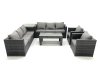 Fimous Rattan Garden Furniture Sofa Set with Coffee table Armchair Side Table Dark Grey Mixed