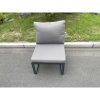 Fimous Aluminum Outdoor Garden Furniture Corner Sofa Chair Adjustable Rising Lifting Dining Table Sets Dark Grey Black Tempered Glass 7 Seater