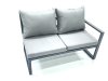 Fimous 9 Seater Outdoor Aluminum Garden Furniture Set Corner Sofa 2 Small Footstool Adjustable Rising Lifting Dining Table Sets Dark Grey