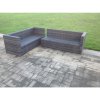 Fimous Rattan Corner Sofa Set Rectangular Oblong Coffee Table Outdoor Garden Furniture In Grey Mix 6 Seater With Seat And Back Cushion Left Hand