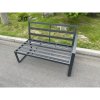 Fimous Aluminum Outdoor Garden Furniture Single Arm 2 Seater Sofa With Seat And Back Cushion Left Side Dark Grey