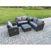 Fimous 5 Piece Garden Furniture Sets 5 Seater Outdoor Patio Furniture Set Weaving Wicker Rattan Sofa Chair and Table with Side Table